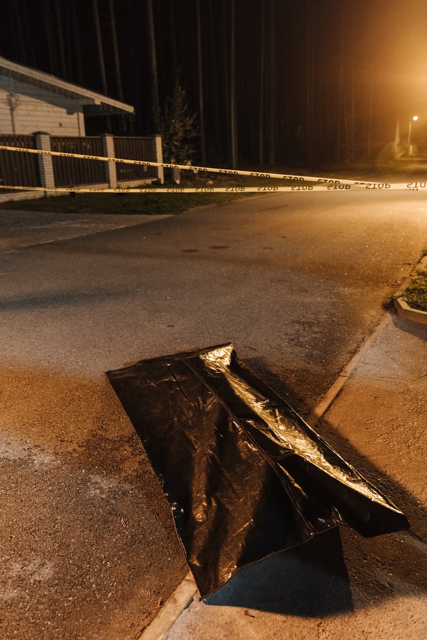 black bag on crime scene