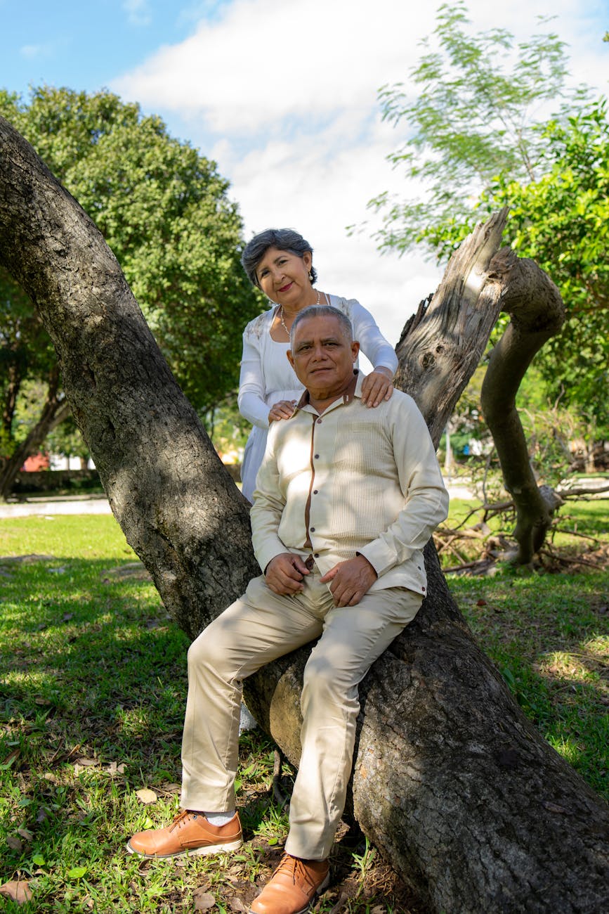 charming senior couple in yucatan park