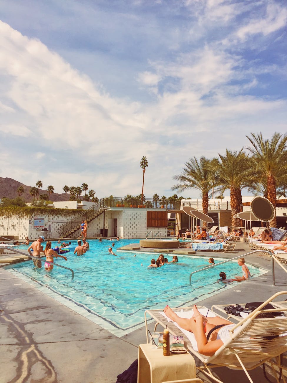 people swimming in pool